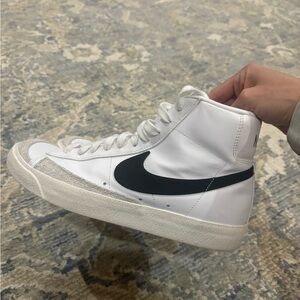 Nike White and Black High-Top Sneakers